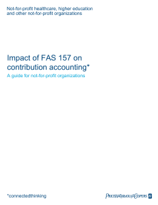 Impact of FAS 157 on contribution accounting