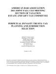 Perpetual Dynasty Trusts - American Bar Association