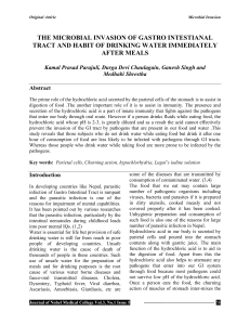 the microbial invasion of gastro intestianal tract and habit of drinking