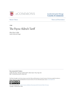 The Payne-Aldrich Tariff - Loyola eCommons