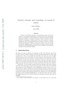 Gravity, Entropy, and Cosmology: In Search of Clarity