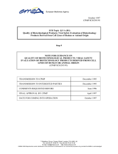 Viral Safety Evaluation of Biotechnology Products Derived