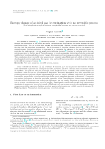 Entropy change of an ideal gas determination with no reversible