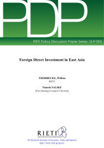 Foreign Direct Investment in East Asia