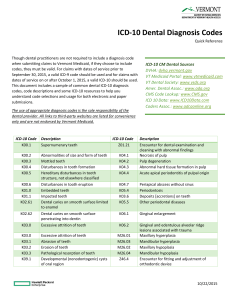 ICD-10 Dental Diagnosis Codes