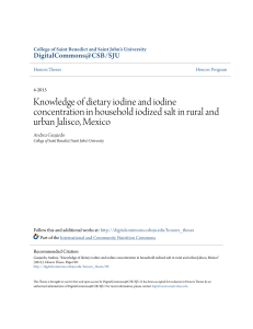 Knowledge of dietary iodine and iodine concentration in household