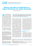 Efficacy and Safety Considerations in Topical Treatments for Atopic