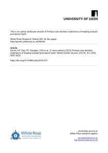 Primary care dentists` experience of treating avulsed permanent teeth