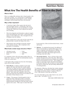 Nutrition Notes What Are The Health Benefits of Fiber in the Diet?
