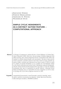 simple cyclic movements as a distinct autism