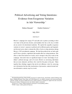 Political Advertising and Voting Intentions