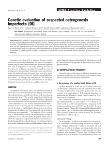Genetic evaluation of suspected osteogenesis imperfecta (OI)