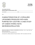 characterization of lyophilized liposomes produced with