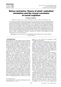 Before and below `theory of mind`: embodied