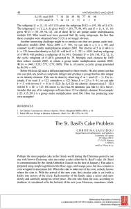 The St. Basil`s Cake Problem The St. Basil`s Cake Problem