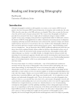 Reading and Interpreting Ethnography