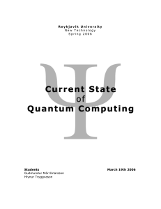 Current State of Quantum Computing