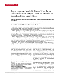 Transmission of Varicella Zoster Virus From Individuals With Herpes