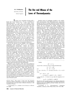 The Use and Misuse of the LUWS of Thermodynamics