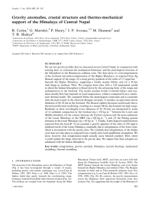 Gravity anomalies, crustal structure and thermo