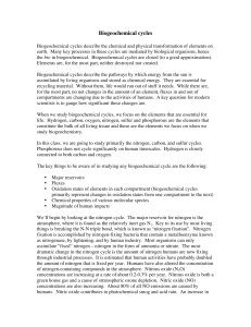 Biogeochemical cycles