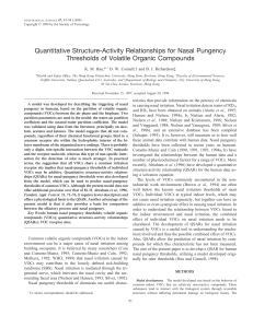 Quantitative structure-activity relationships for nasal pungency