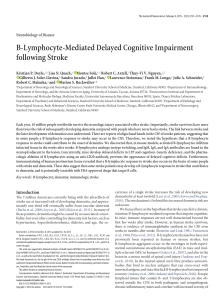 B-Lymphocyte-Mediated Delayed Cognitive Impairment following