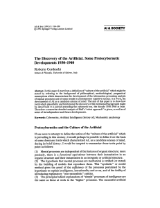 The discovery of the artificial. Some protocybernetic