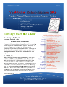 Vestibular Rehabilitation SIG - Academy of Neurologic Physical