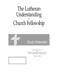 The Lutheran Understanding of Church Fellowship