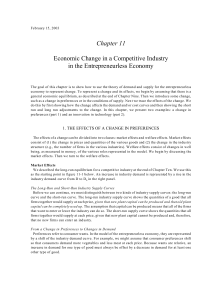 Chapter 11 Economic Change in a Competitive Industry in the