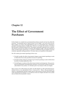Chapter 12 The Effect of Government Purchases