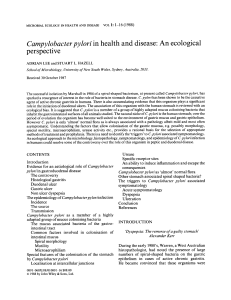 Campylobacter pylori in health and disease: An ecological