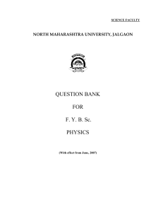(Physics) Question Bank - North Maharashtra University