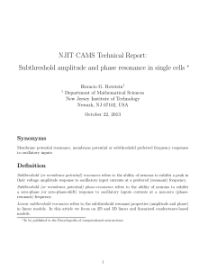 Subthreshold amplitude and phase resonance in single cells