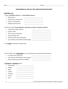 ENVIRONMENTAL BIOLOGY MID TERM EXAM REVIEW SHEET