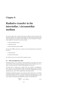 Radiative transfer in the interstellar / circumstellar medium
