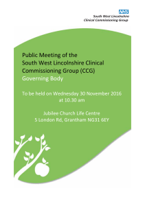 Governing Body - South West Lincolnshire CCG