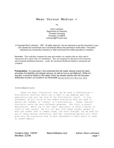 Mean Versus Median