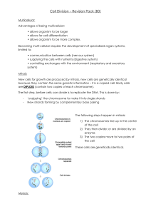 Cell Division – Revision Pack (B3)