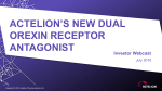 ACTELION`S NEW DUAL OREXIN RECEPTOR ANTAGONIST