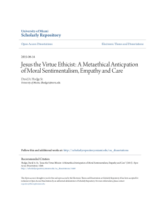 A Metaethical Anticpation of Moral Sentimentalism, Empathy and Care