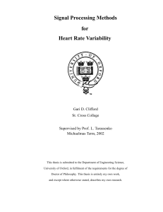 Signal Processing Methods for Heart Rate Variability