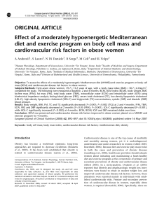Effect of a moderately hypoenergetic Mediterranean diet and