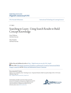 Searching to Learn - DigitalCommons@USU