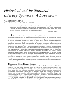 Historical and Institutional Literacy Sponsors: A Love Story