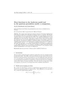 Wave functions in the Anderson model and in the quantum