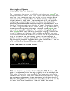 Meet the Dwarf Planets Pluto: The Demoted Former Planet
