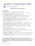 Cancer Syndromes Quick Reference