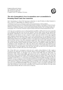 The role of atmospheric rivers in anomalous snow accumulation in